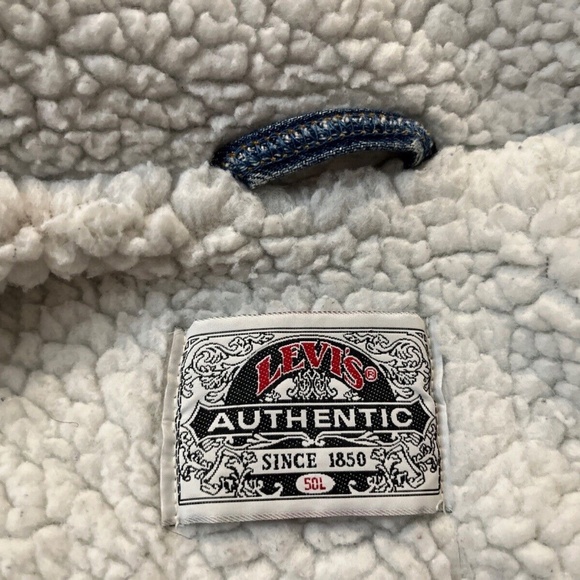 Levi's Authentic Sherpa Lined Denim Jacket VTG 1990’s Men's 50 L Made USA - Picture 11 of 13